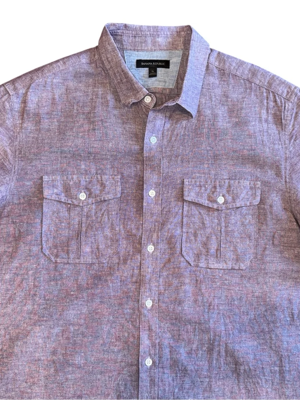 Banana Republic Men's Short-Sleeve‎ Button-Up Shirt - Dusty Rose